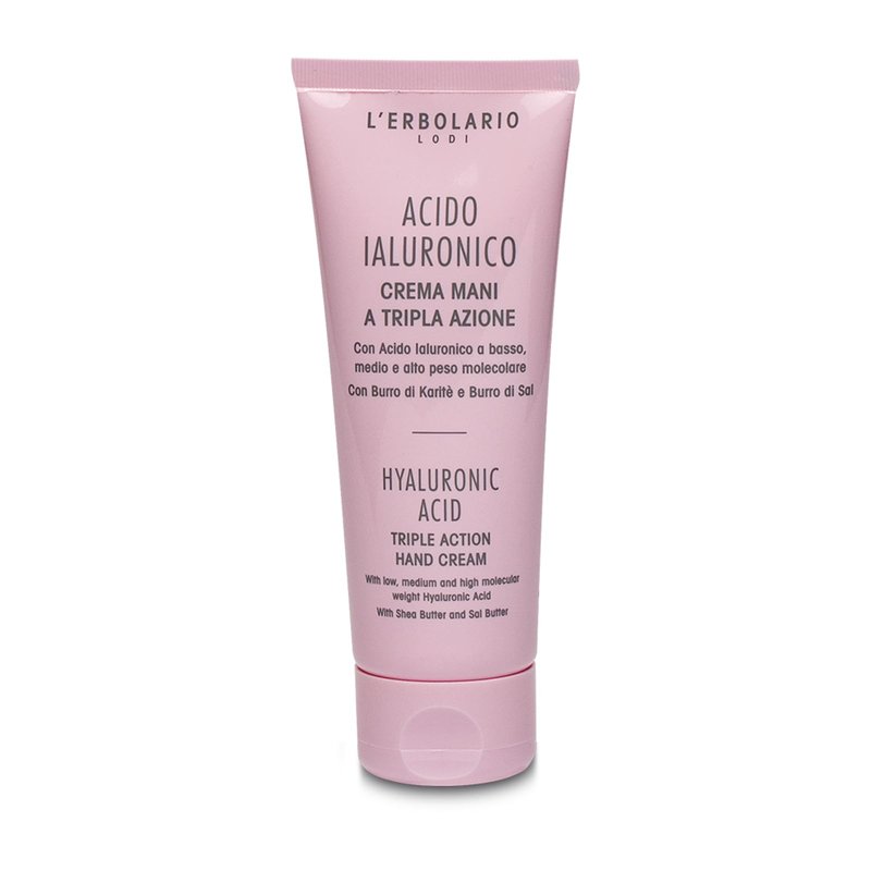 L'Erbolario Hyaluronic Acid Triple Action Hand Cream, 2.5 oz, Hand Lotion, with Shea Butter, Aromatic Scent, Moisturizing, Cruelty-Free