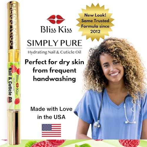 Bliss Kiss | 1 Juicy Raspberry Fragrance | Nail Oil Cuticle Pen w/Vitamin E & Jojoba?Nail Strengthener Nail Growth Serum for Brittle Peeling Breaking Thin Nails