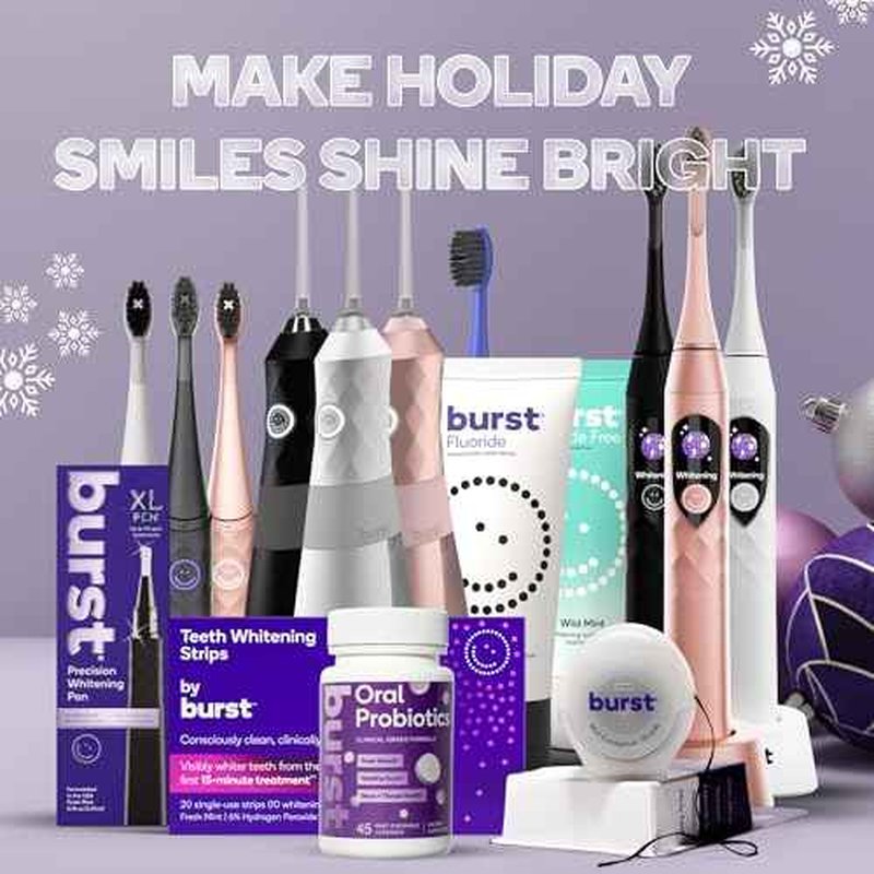BURST Replacement Heads for Nova Sonic Toothbrush (Pink) | Super-Soft Bristles Reduce Risk of Abrasion & Irritation | Tapered Ends Reach Below The Gumline | for a Whiter, Brighter Smile