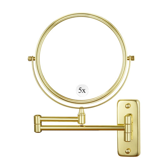 Cerdeco 8 Inch 10X Double Sided Makeup Wall Mount Mirror with Nickel Plated Finished 360° Swivel Extendable Cosmetic Shaving Magnification Mirror