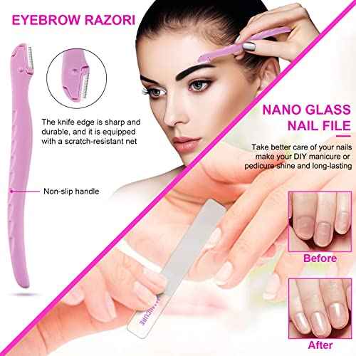 Manicure Set Professional Pedicure Kit Nail Clippers Kit - 18 pcs Nail Care Tools - Grooming Kit with Luxurious Upgraded Travel Case (Purple)