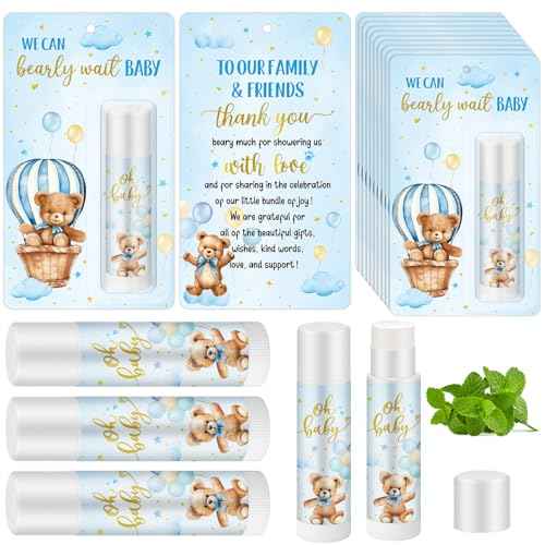 50 Pack Bear themed Baby Shower Favor Baby Shower Lip Balm Party Gifts for Guest Games Prizes Friends Gender Reveal Girls Boys Halloween Thanksgiving Christmas