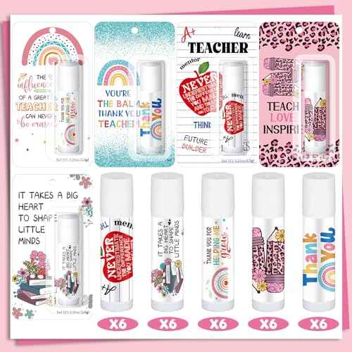 15 Pack Christmas Teacher Appreciation Gifts Bulk Lip Balms Employee Staff Appreciation Teacher Team Thank You Gift Bulk Fall Halloween Thanksgiving Party Favor Basket Stuffers for Women Men (Classic)