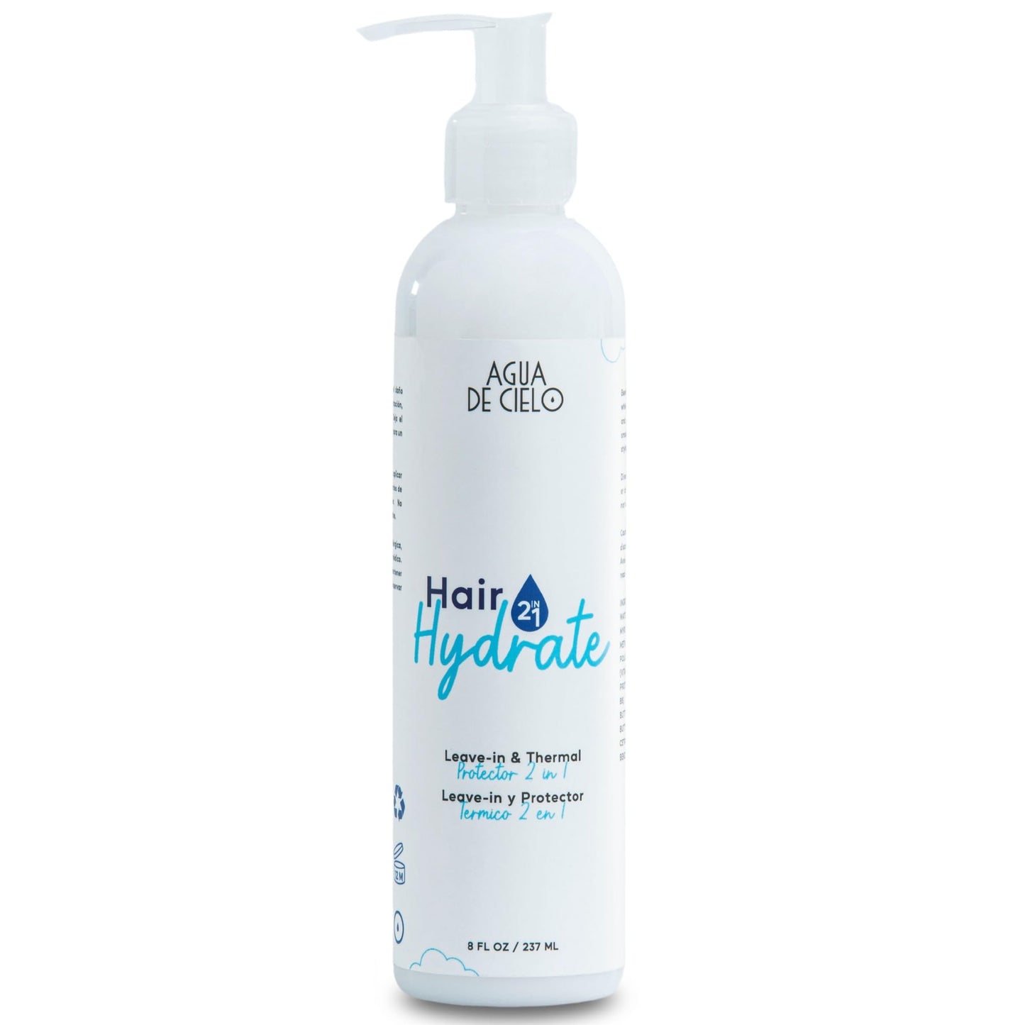 Agua de Cielo Hair Hydrate - 2-in-1 Leave-In Conditioner & Heat Protectant for Hair, Hydrates & Protects Without Weighing Down, Thermal Spray Made with Yogurt Protein, Shea Butter & Cocoa - 8 Oz