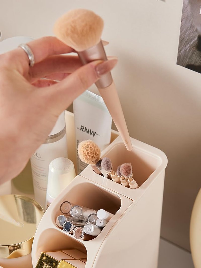 Reflygen Drawer Cosmetic Organizer, Beauty Tool Display Box, Desktop Skin Care Organizer (cream color)