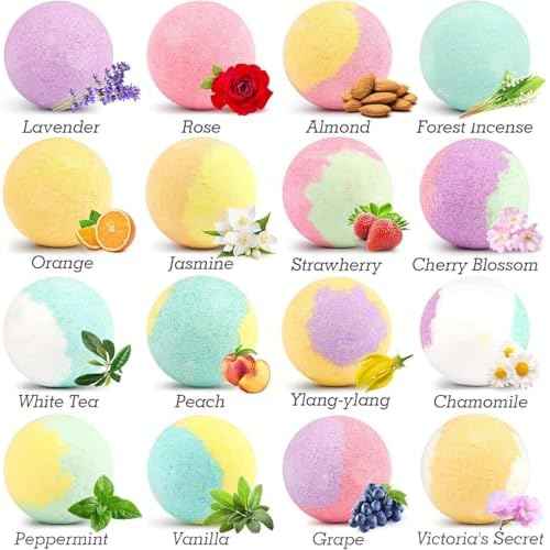Bath Bombs Gift Set,16Pcs Organic Bath Bombs for Women Relaxing Bath Gifts for Women,Her on Birthday,Christmas