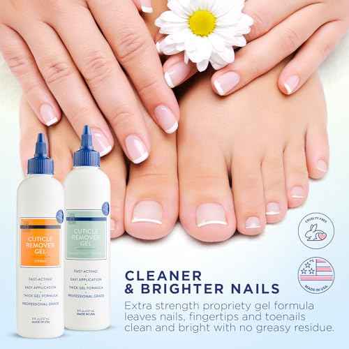 Blue Cross Cuticle Remover Liquid Gel, Cuticle Softener for Nails, Hydrating, Moisturizing, Professional Nail Care for Brittle Hang Nails, Dry Cuticles, Made in USA, 8oz, Eucalyptus/Tea Tree