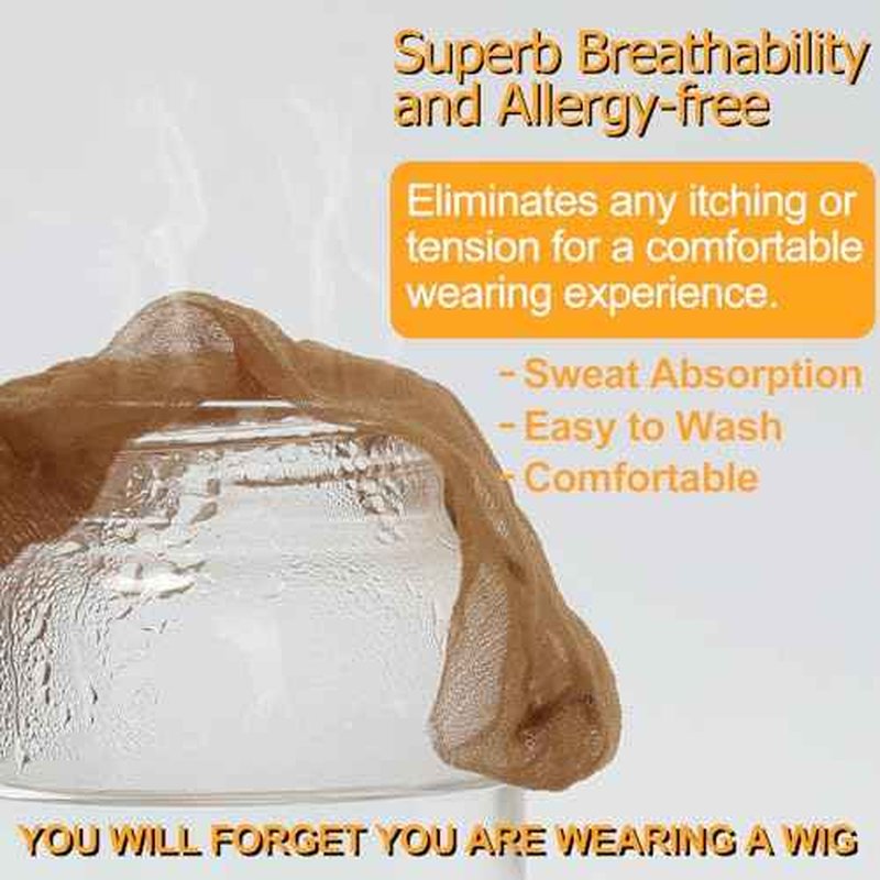 BEEOS Dark Brown Skinlike HD Wig Cap for Women, 24 Pieces Invisible Ultra-thin Stretchy Stocking Caps for Lace Front Wigs
