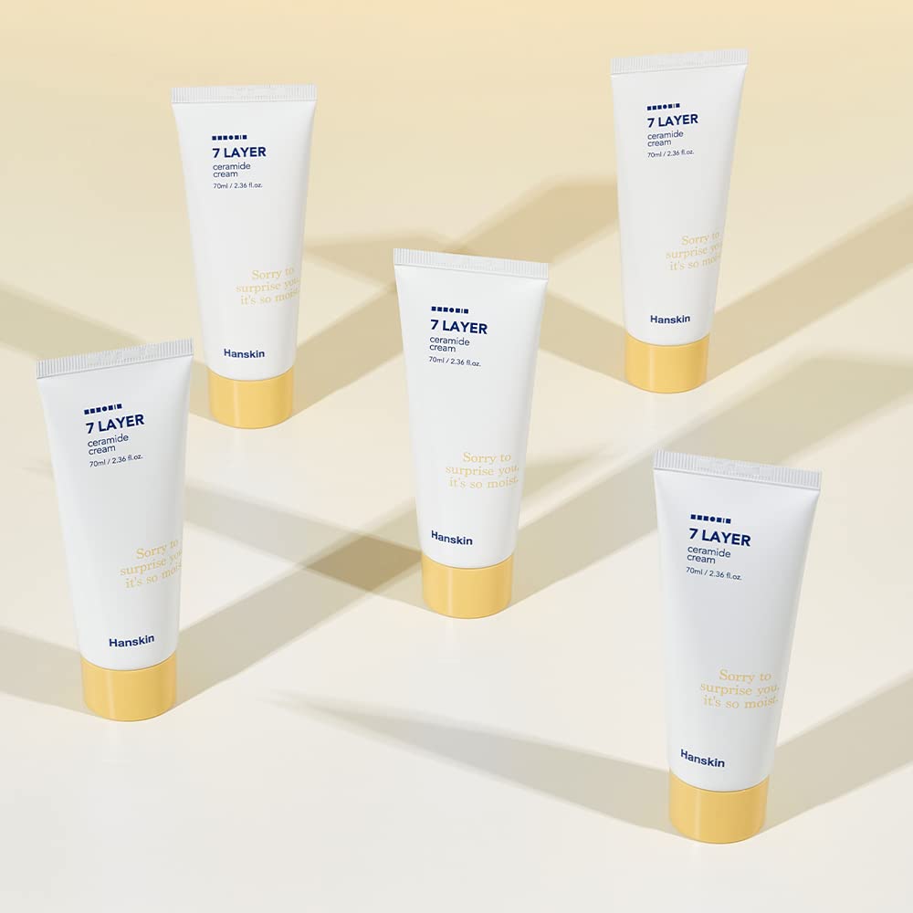 Hanskin 7 Layer Ceramide Cream, Lasts for 48 Hours, 2.4 fl. oz, 70ml, Moisturizes Dry Skin, Moisturizer, For All Type, Sensitive Skin, Redness, Boosting Calming Cream