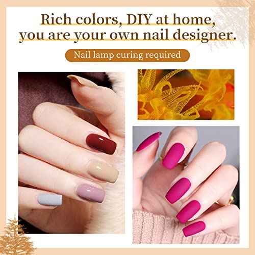 JODSONE 60 PCS Gel Nail Polish Set with 5 Bottles of Base and Glossy Matte Top Coat Soak off Gel Nail Set Suitable for All Seasons Gifts