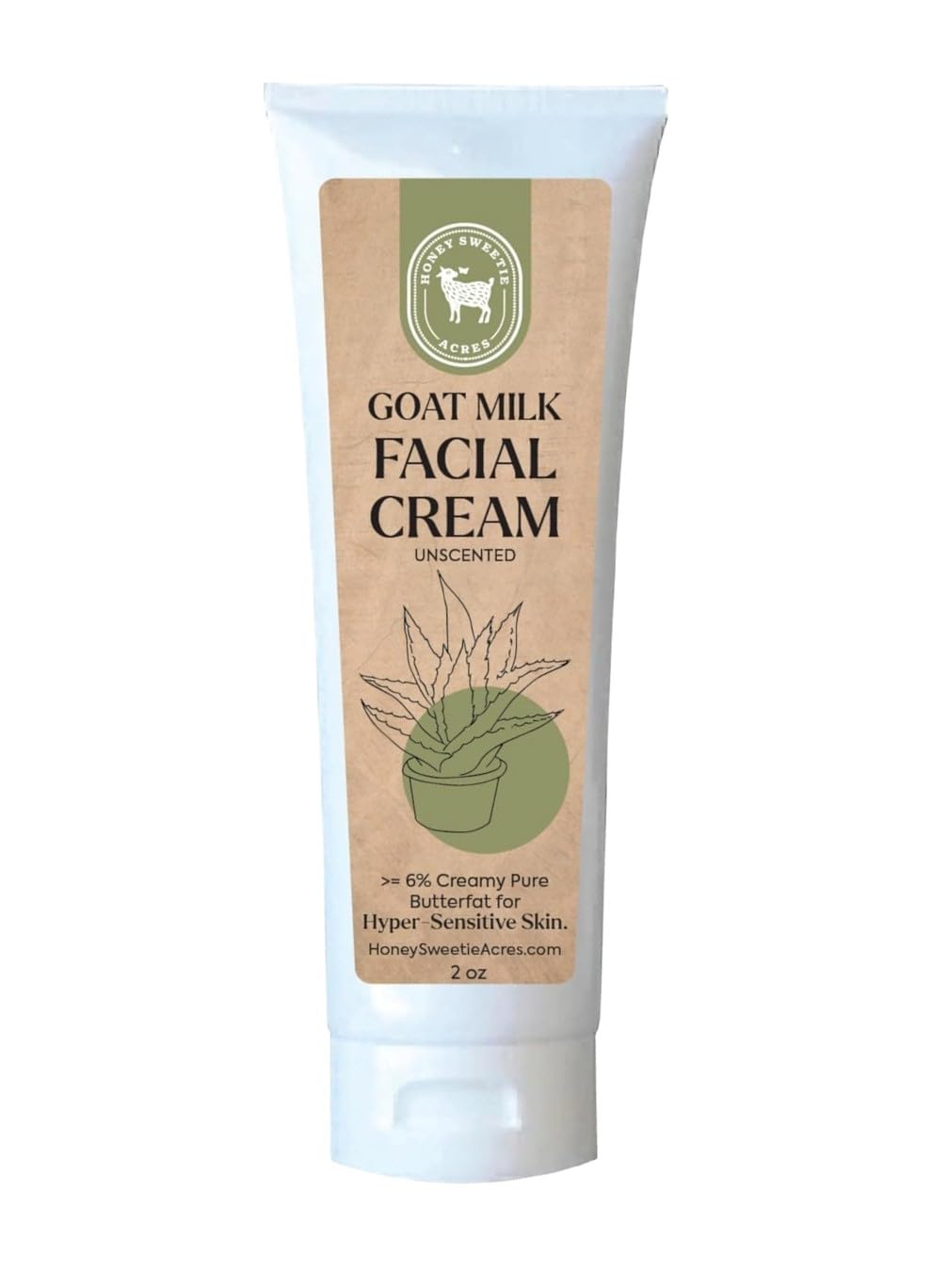 Honey Sweetie Acres Goat Milk Facial Cream with Aloe & Jojoba, 2 oz