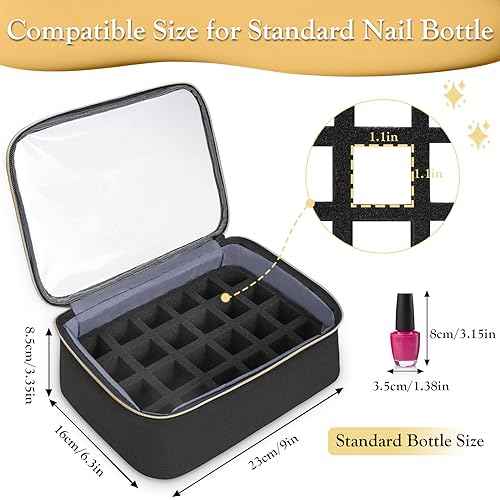 YOREPEK Nail Polish Organizer Holds Up to 72 Bottles (15ml-0.5 fl.oz) Nail Polish Carrying Case with 3 Removable Pouches and 4 Zippered Pockets for Manicure Tools, Supplies, Nail Lamp, Gift for Women