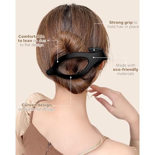 French Flat Hair Clips for Women - 6Pcs Flat Hair Claws for Thin Thick Hair Strong Hold No Slip Grip Hair Claw Clips for Women Girls (Matte(Neutral colors))