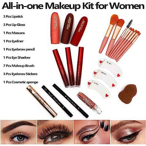 132 Color All- In- One Makeup For Women Full Kit,Professional Makeup Kit,Makeup Gift Set for Women,Girls&Teens,Include eyeshadow/lipstick/concealer/Lip Gloss/Eyeliner/Mascara£¨006N2-Silver£©