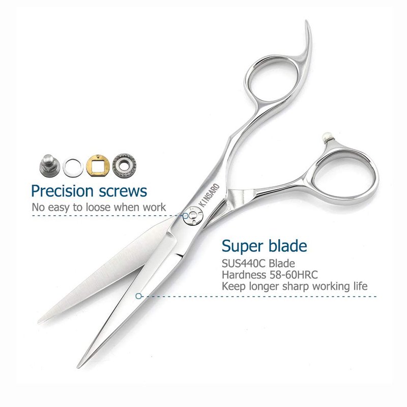 6" Hair Cutting Scissors to Cut Hair Cutting Shears Professional Haircut Hairdresser Scissors 440C KINSARO for Hairdresser Barber or Home Use