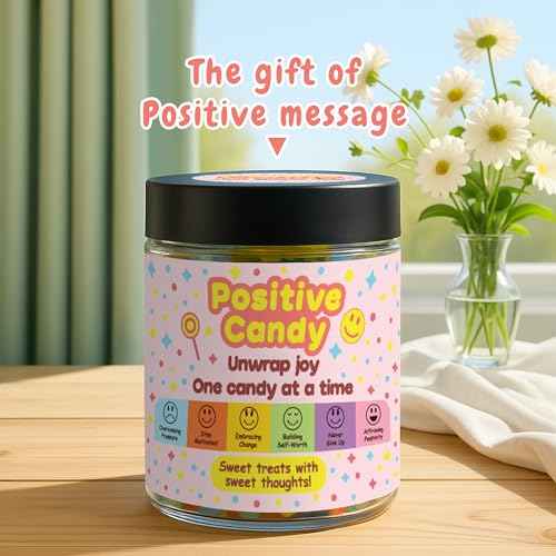 Positive Messages in Candy, Unique Gifts for Women, Positive Affirmations Cards, Christmas Gift for Teen Girls, Self Care Gifts, Motivational Gift, Affirmation Jar