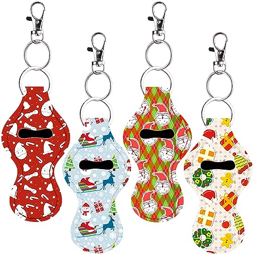 Duufin 16 Pieces Chapstick Holder Keychain with 16 Pieces Metal Clip Cords for Chapstick Tracker and Safeguard