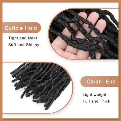 Soft Locs 24 Inch 6 Packs 108 stands Crochet Hair Faux Locs Pre-looped Super Lightweight Goddess Locs Synthetic Crochet Hair Braids For Black Women (1B, 24Inch£¨Pack of 6£©)