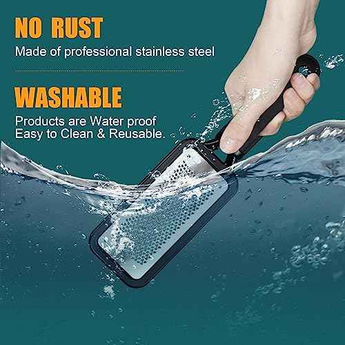Foot Rasp Foot File, 2 Pcs Stainless Steel Pedicure Callus Remover for Feet, Professional Foot Care Tools for Pedicure to Removes Hard Skin Corns for Dry and Wet Feet