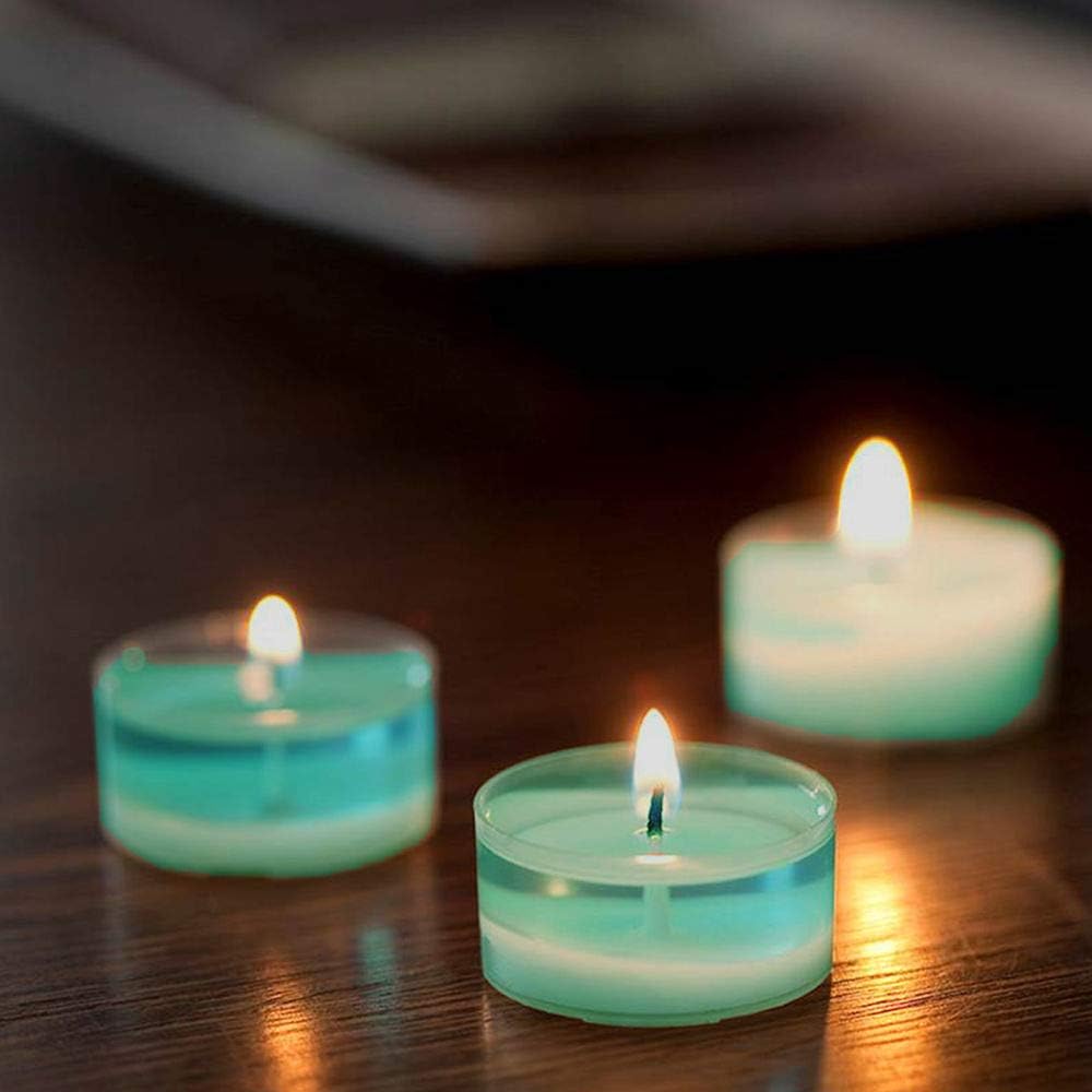 Morning Breeze Scented Tealights - Spaas 24 Clear Cup Candles, 4.5 Hour Burn Time