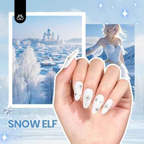 Beetles White Gel Nail Polish Kit with U V Light, 5 Pcs Gel Polish Starter Kit with Base & Top Coat and Nail File for Beginners Soak Off White DIY Art Set Manicure Gifts for Women Girls Teens