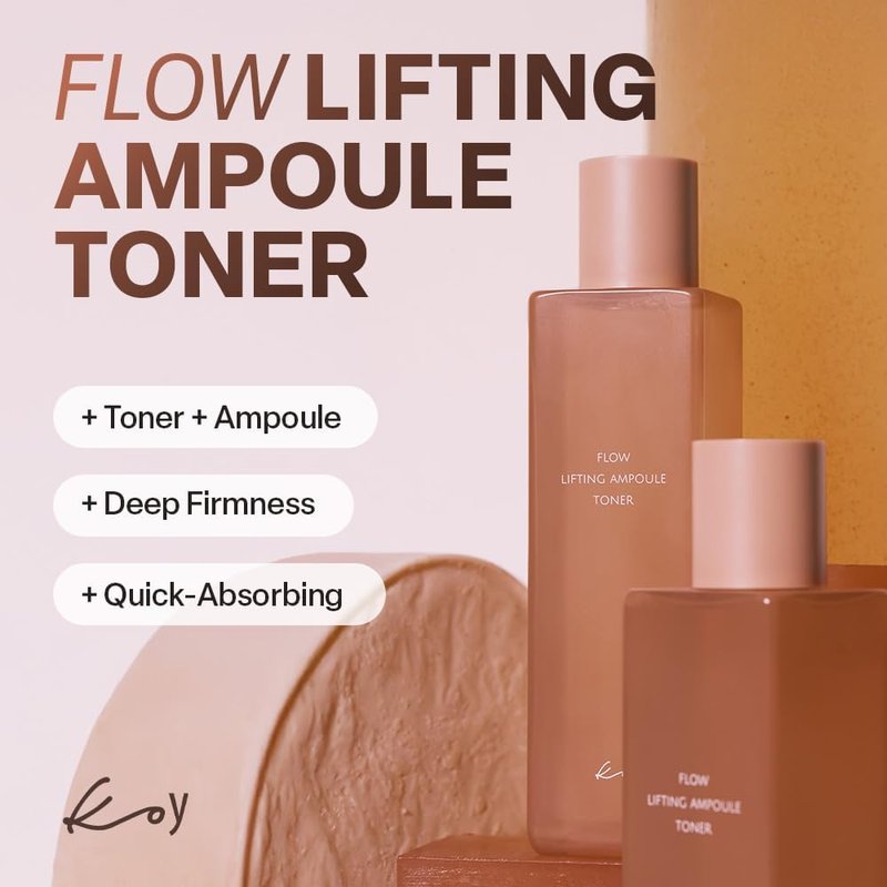 KOY Flow Lifting Ampoule Toner - Deep Moisture & Firming with Peptides | 6.76 fl oz