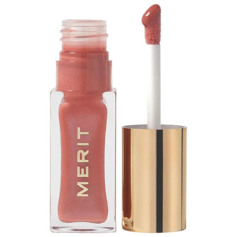 Merit Shade Slick Tinted Lip Oil - Biarritz Nude Pink | Moisturizing Vegan Lip Gloss with Squalane & Quinoa Seed Oil