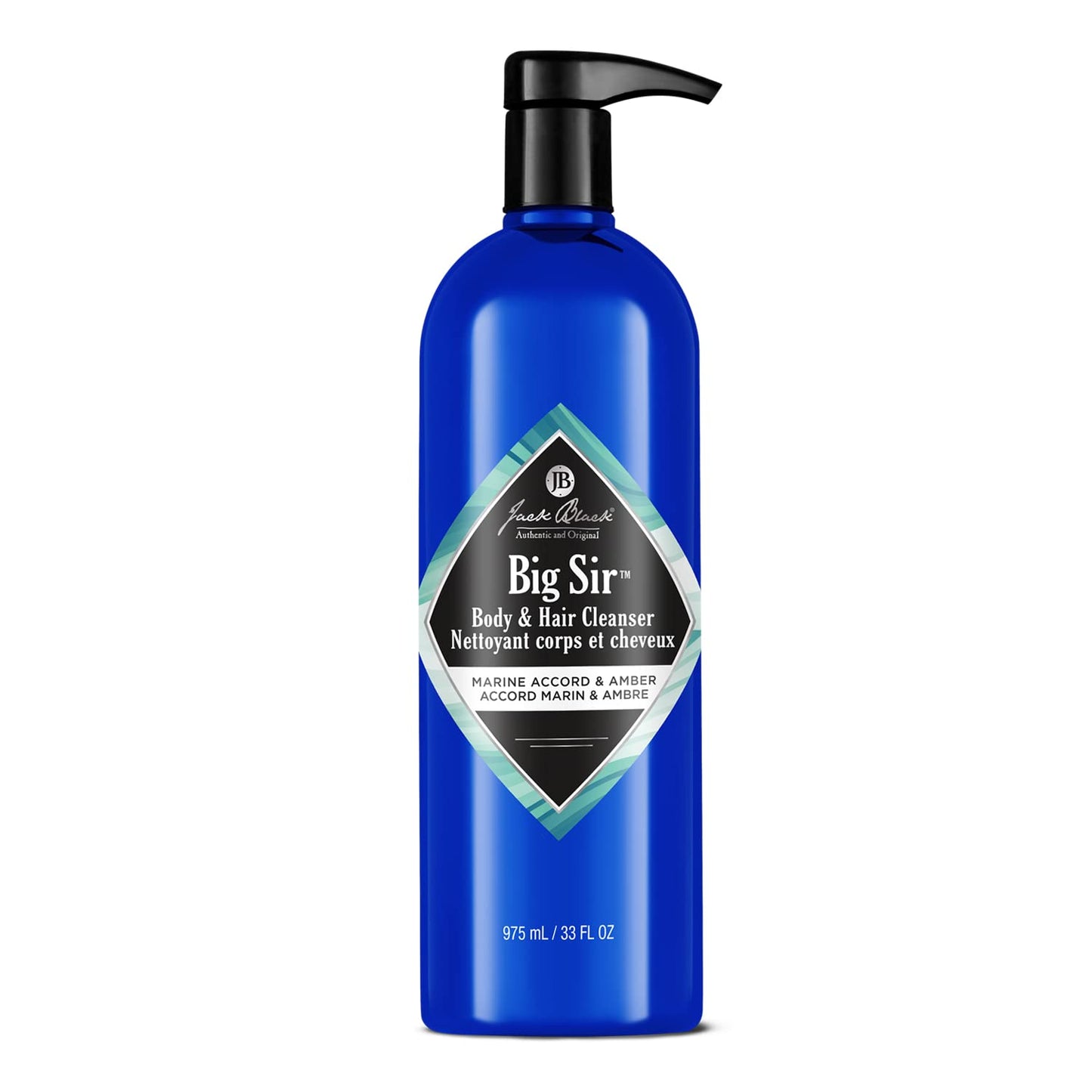 Jack Black Big Sir Body & Hair Cleanser, 33 Fl Oz – Marine Accord & Amber – Mens Body Wash, Mens Shampoo, Skin Care, Hair Care, Dual-Purpose Body Wash Men, Sulfate–Free