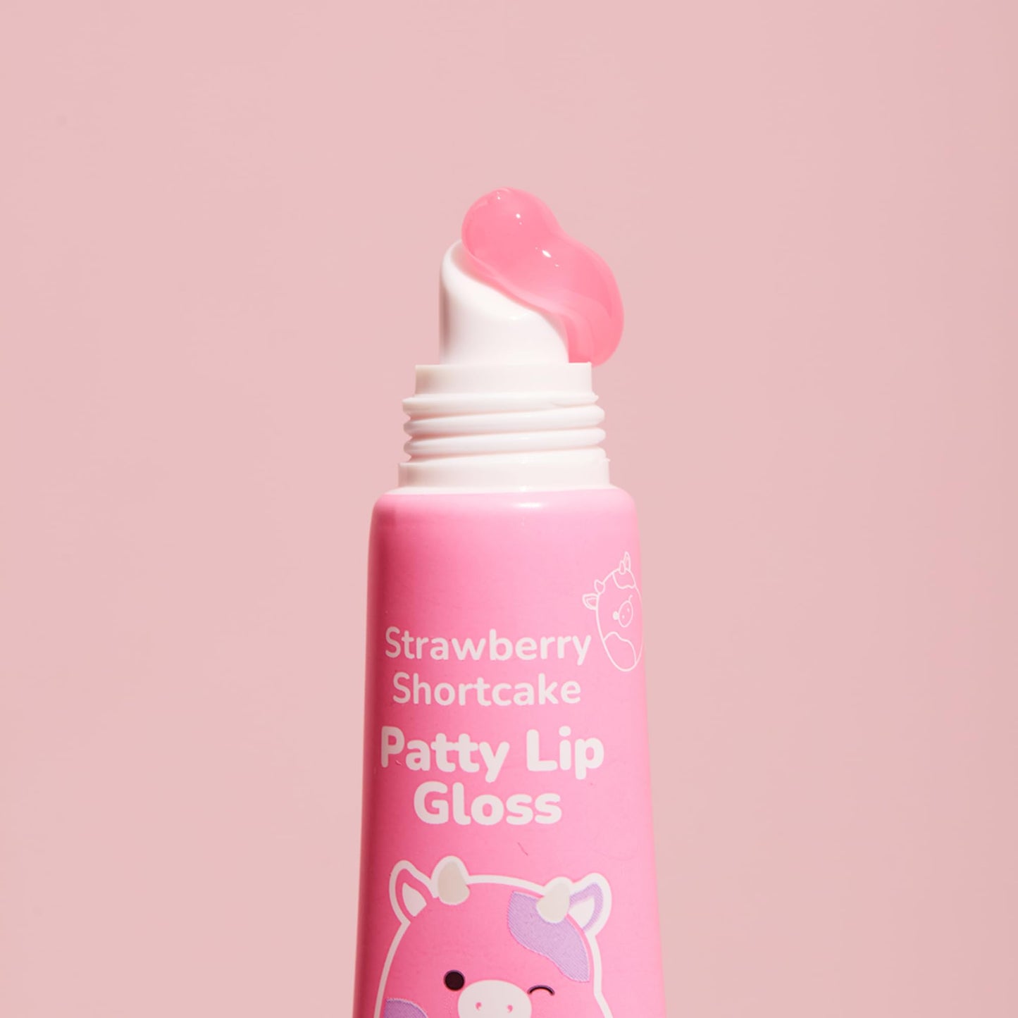 TONYMOLY x Squishmallows Patty Keychain Lip Gloss – Strawberry Shortcake Sheer Pink Gloss, Hydrating, Non-Sticky, High Shine, 11ml