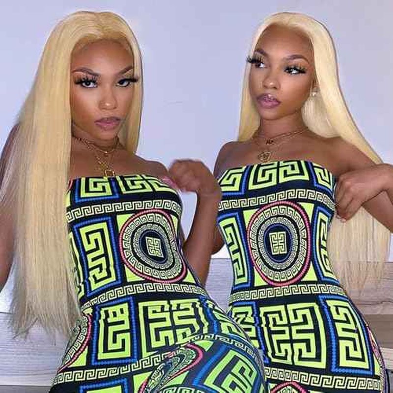 QTHAIR 613 Blonde Bundles 16" 18" 20" 300g 16A Grade Brazilian Virgin Straight Human Hair 3 Bundles 100% Unprocessed Virgin Remy Blonde Hair Weave For Women