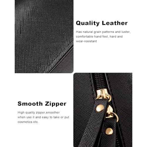 KOTORA Clear Makeup Bag Set for Women Portable Clear Make up Bag Cute Waterproof Travel Cosmetic Bag Toiletry Bag for Car Essentials Bag (Black)