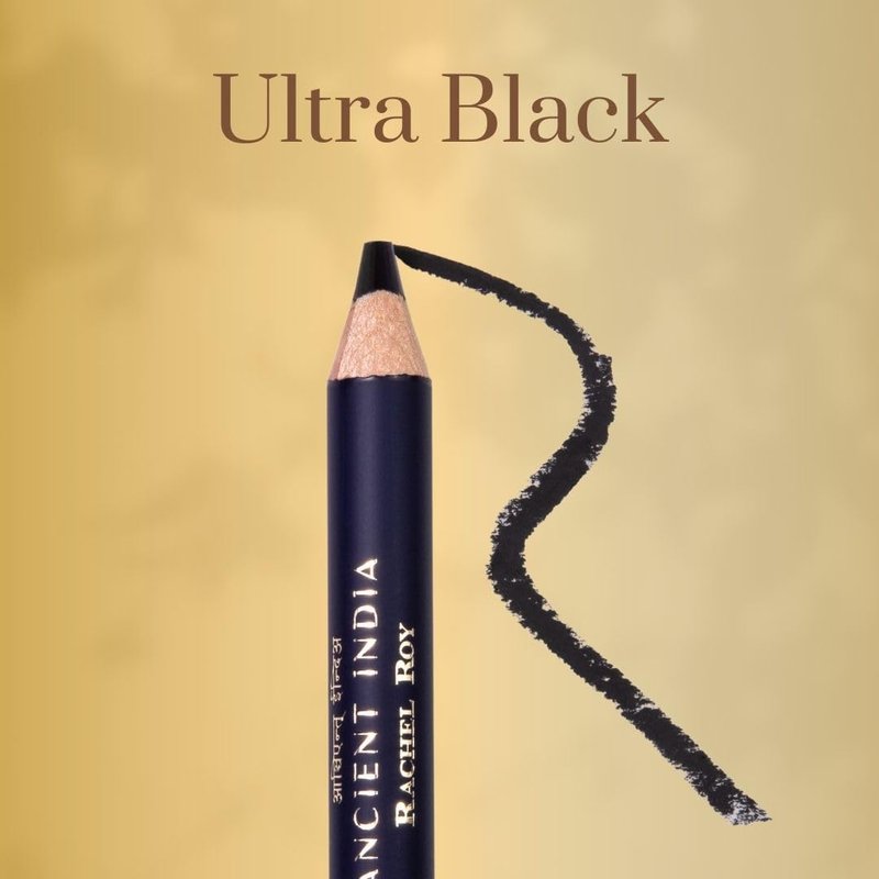 ANCIENT INDIA Clean Smudge Eyeliner - Vegan Eye Pencil for Smokey Eye Looks - Rich Pigmented Velvet Formula with Anti-Oxidants - Traditional Indian Beauty Essential for Daily Wear - Black