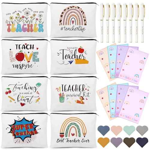 UAREHIBY 32 PCS Teacher Appreciation Gifts In Bulk, Teacher Gift with Makeup Bag for Women, Thank You Gifts for New Teachers,Christmas Gifts,Valentine Gifts