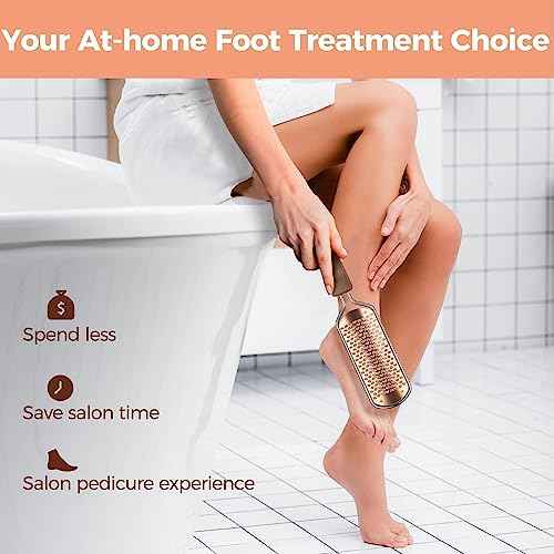 Foot File Foot Scrubber Pedicure - Callus Remover for Feet Easkep Professional Grater Rasp Foot Scraper Corns Callous Removers Cracked Dead Skin Remover for Dry and Wet Feet (Golden)