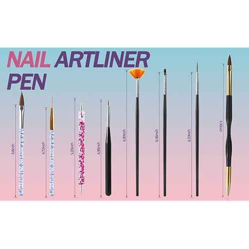 Artdone 31pcs Nail Art Brushes, Nail Art Tool Set, Dotting Tools, Dust Brush,Striping Brushes for Long Lines, Drawing Pen For Gel Polish Design supply