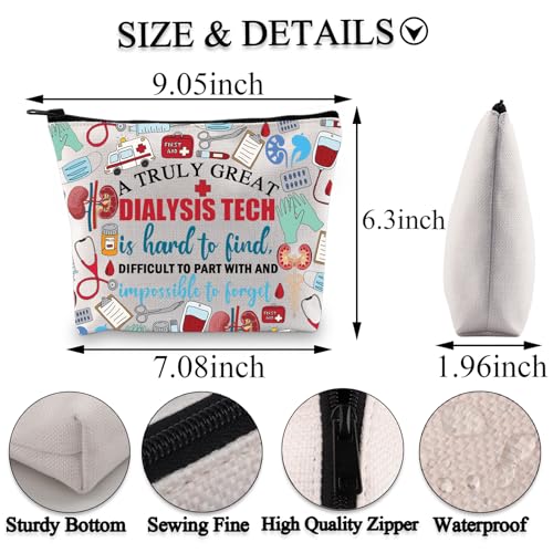 BDPWSS Dialysis Nurse Gift Dialysis Technician Gift A Truly Great Dialysis Tech Is Hard To Find Nephrology Tech Makeup Bag (Truly dialysis tech bag)