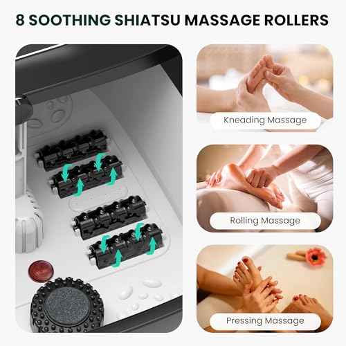 Snailax Foot Spa with Heat, Foot Bath, Collapsible Foot Spa Bath Massager with 8 Massage Rollers, Temperature Control, Bubbles, Pumice Stone, Foot Soaking Tub