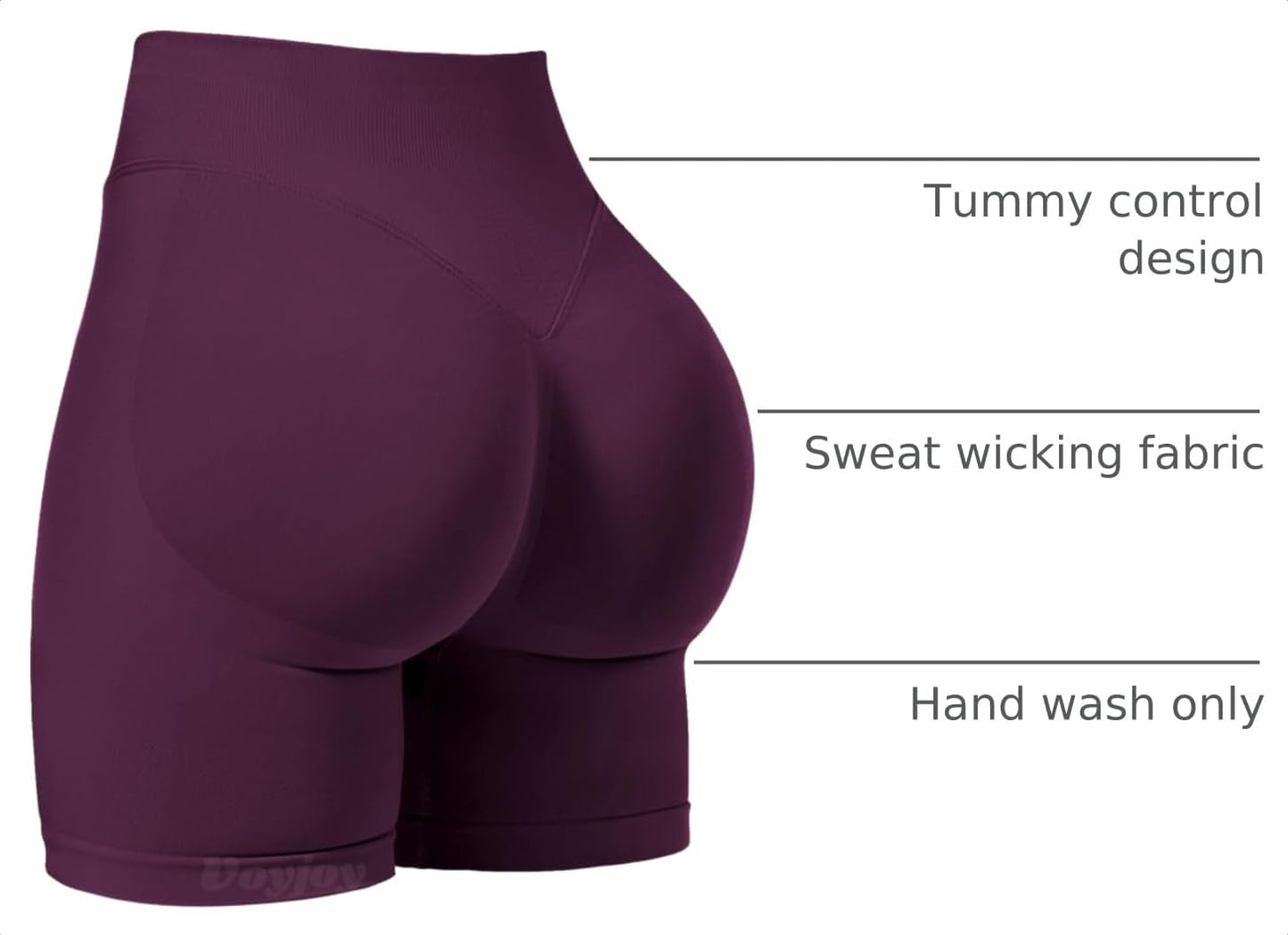 VOYJOY Women Workout Impact Shorts 2.5"/ 3.6"/ 4.5"/ 6" Scrunch Butt Booty