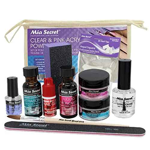 Pink & Clear Acrylic Powder Kit by Mia Secret Store