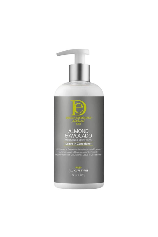 Design Essentials Almond & Avocado Moisturizing & Detangling Leave-In Conditioner for Curly Hair, 34 Ounce