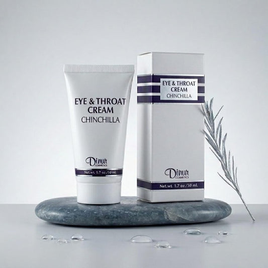 Dinur Cosmetics Chinchilla Eye & Throat Cream Reduces Fine Lines Wrinkles Puffy Eyes & Under Eye Dark Circles Penetrates Delicate Skin for Men & Women 1.7 oz. 50 ml