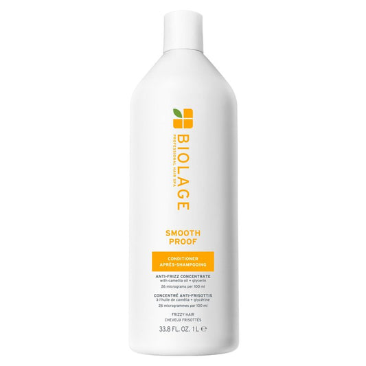 Biolage Smooth Proof Conditioner - Nourishes & Smooths Frizzy Hair, Detangles, Hydrates and Adds Shine, Infused with micro-dosed with Camellia Oil & Glycerin, Vegan & Paraben-Free, 33.8 Fl Oz