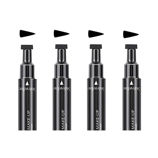 Dual End Wing Stamp Eyeliner Set, 4 Count Liquid Eye Liner Makeup Pens