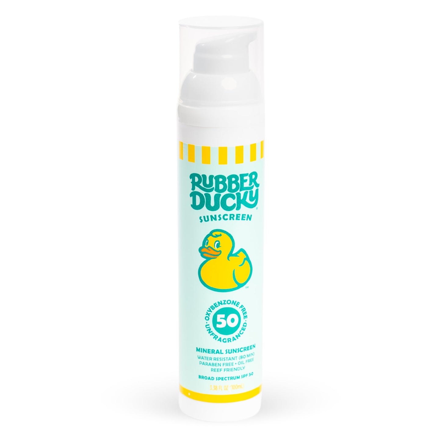 Rubber Ducky Mineral Sunscreen for Kids SPF 50 - Broad Spectrum, Reef Safe, Water Resistant Sunblock - Non-Greasy Kids Sunscreen Spray, Hypoallergenic, with Zinc Oxide, for Face and Body - 3.4 Oz