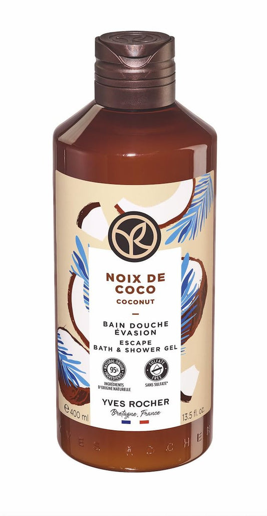 Yves Rocher Bathroom Shower Body Gel Coconut- 400 ml. / 13.5 fl.oz.