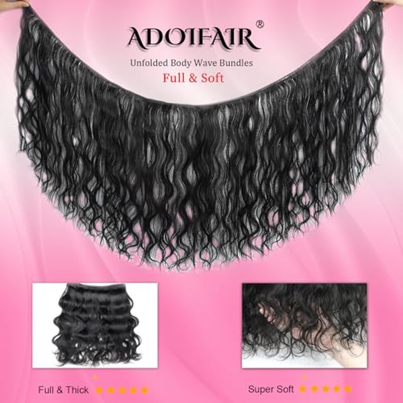 Body Wave Bundles Human Hair 12A Human Hair Bundles 10 12 14 Inch Brazilian Virgin Hair Extensions 100% Unprocessed Human Hair Body Wave 3 Bundle Natural Color