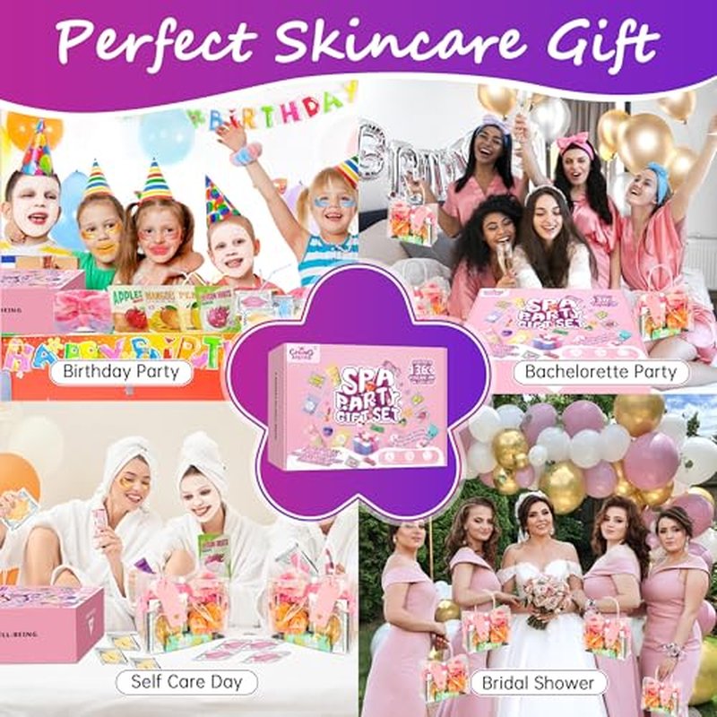 136 PCS Party Favors Bags for Eye Mask Lip Balm Hand Cream & Face Mask Skincare, Foot Spa Bath Bomb & Headband, Bachelorette Party, Retirement Graduation, Friendship, Sister & Birthday Gifts for Women