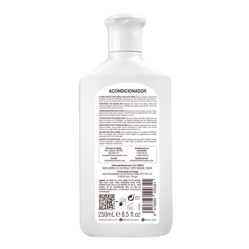 Intea Blonde Hair Conditioner with Natural Chamomile Extract - Keeps and Enhances Blonde Hair Colour - 8.5 oz (250 ml)