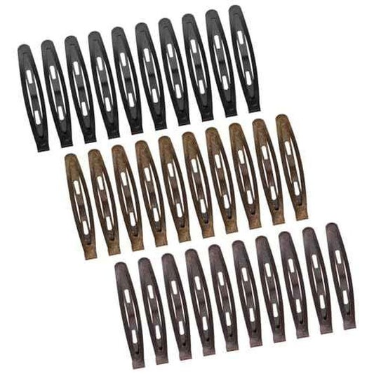 30Pcs Metal Snap Hair Clips for Women, 2.4" Brown Long Barrettes, Small Hairpin for Thick and Thin Fine Hair