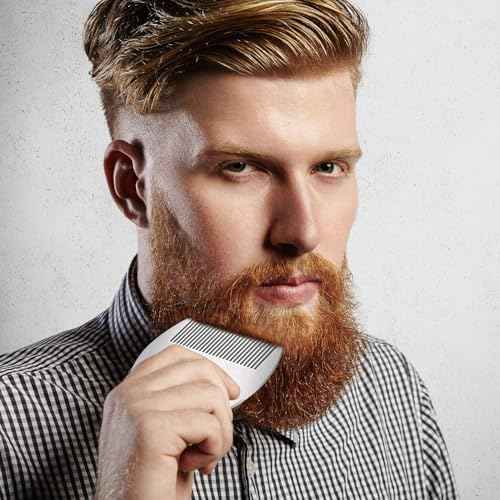 AhfuLife Stainless Steel Metal Hair&Beard Comb - Anti-Static Dual Action Beard Comb - Credit Card Size Combs Perfect for Wallet and Pocket - Presented in Gift Box - 2 Pcs